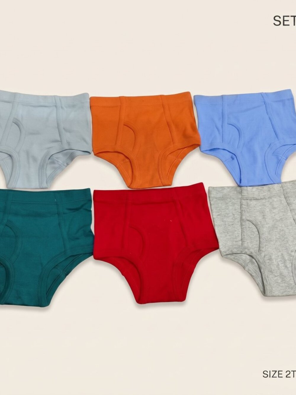 NWT Toddler Boys Solid Cotton Briefs Underwear Lot Set 6XS